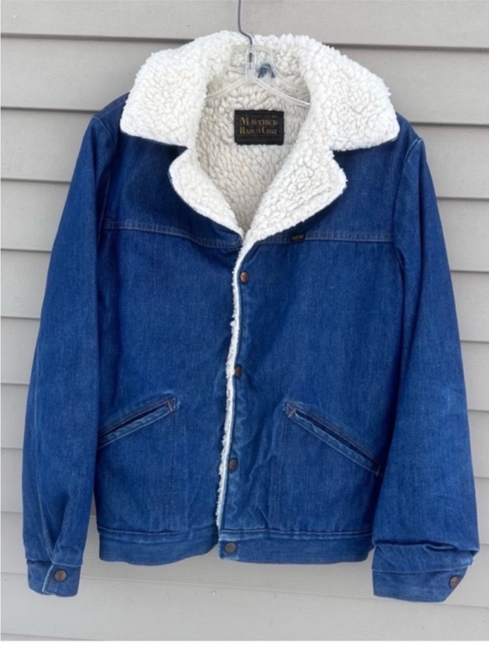 Vintage Maverick Ranch Coat Mens Medium Sherpa Lined Trucker USA 70s Jean Jacket